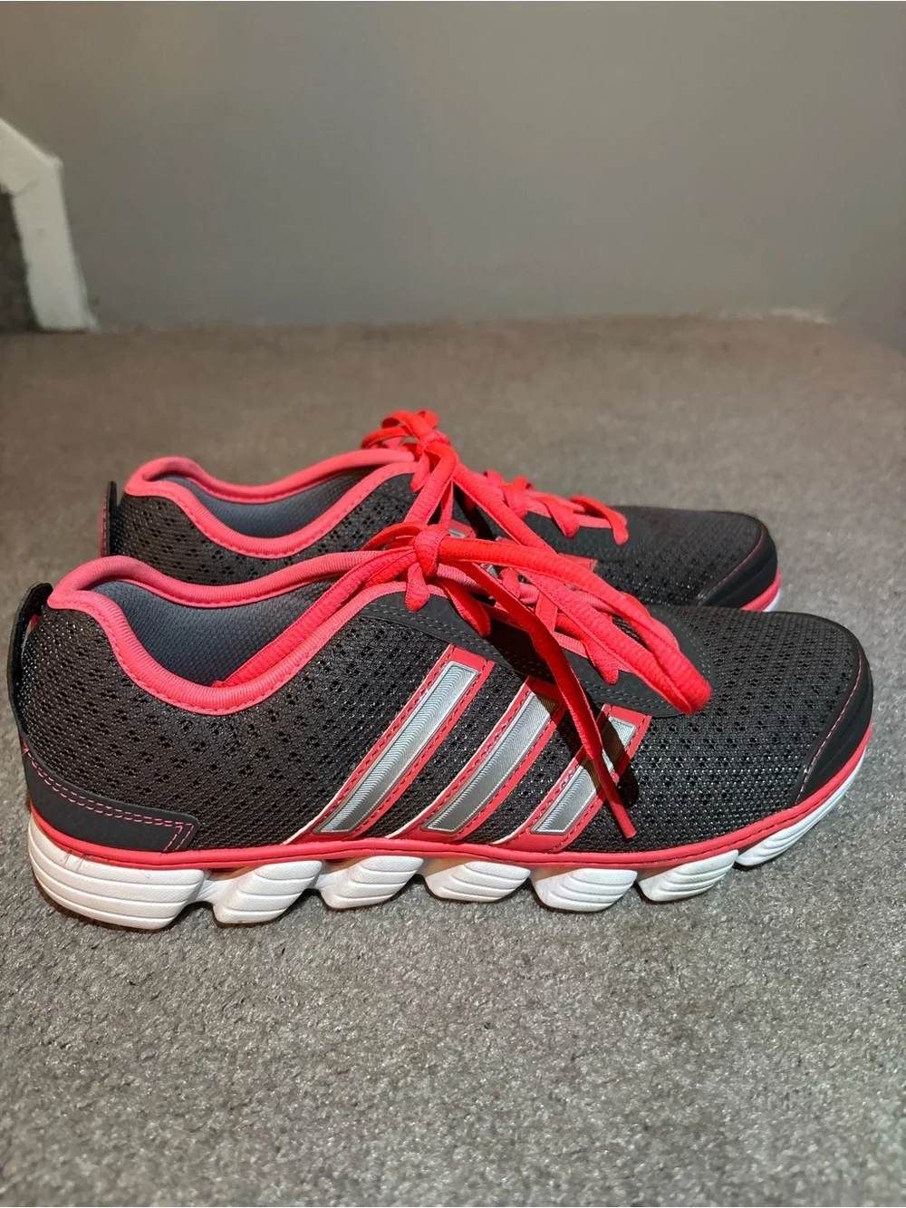 adidas Gray and Pink Athletic Sneakers - Lace-Up Trainers